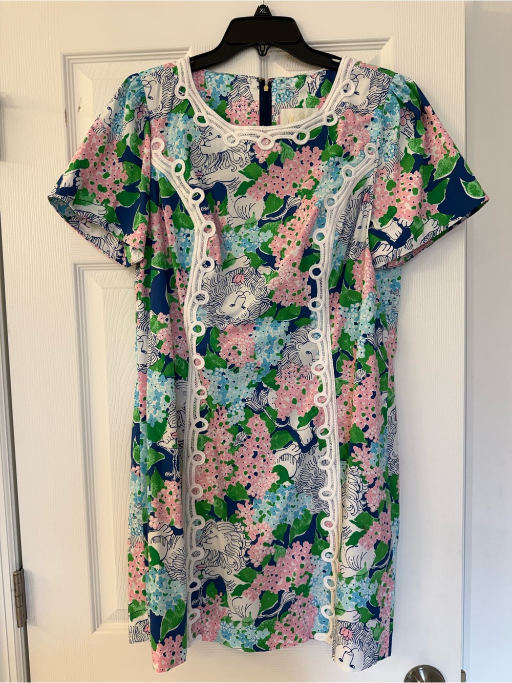 Lily Pulitzer Floral Romper with Lace Trim - Pink, Blue & Green